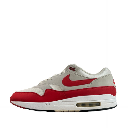 908375 103 Nike Air Max 1 Anniversary Red (2017/2018 Restock Pair) [USED] - 13 M (Used)