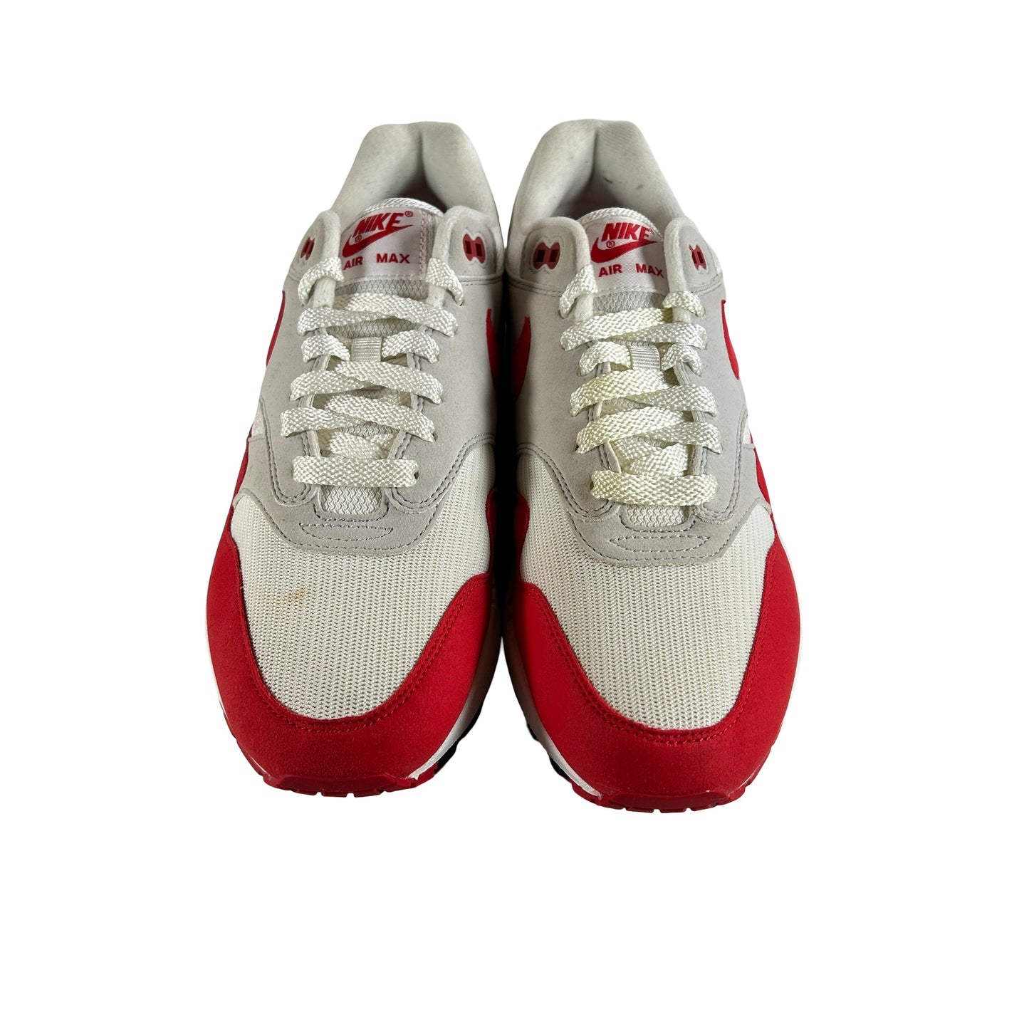 908375 103 Nike Air Max 1 Anniversary Red (2017/2018 Restock Pair) [USED] - 8.5 M (Used)