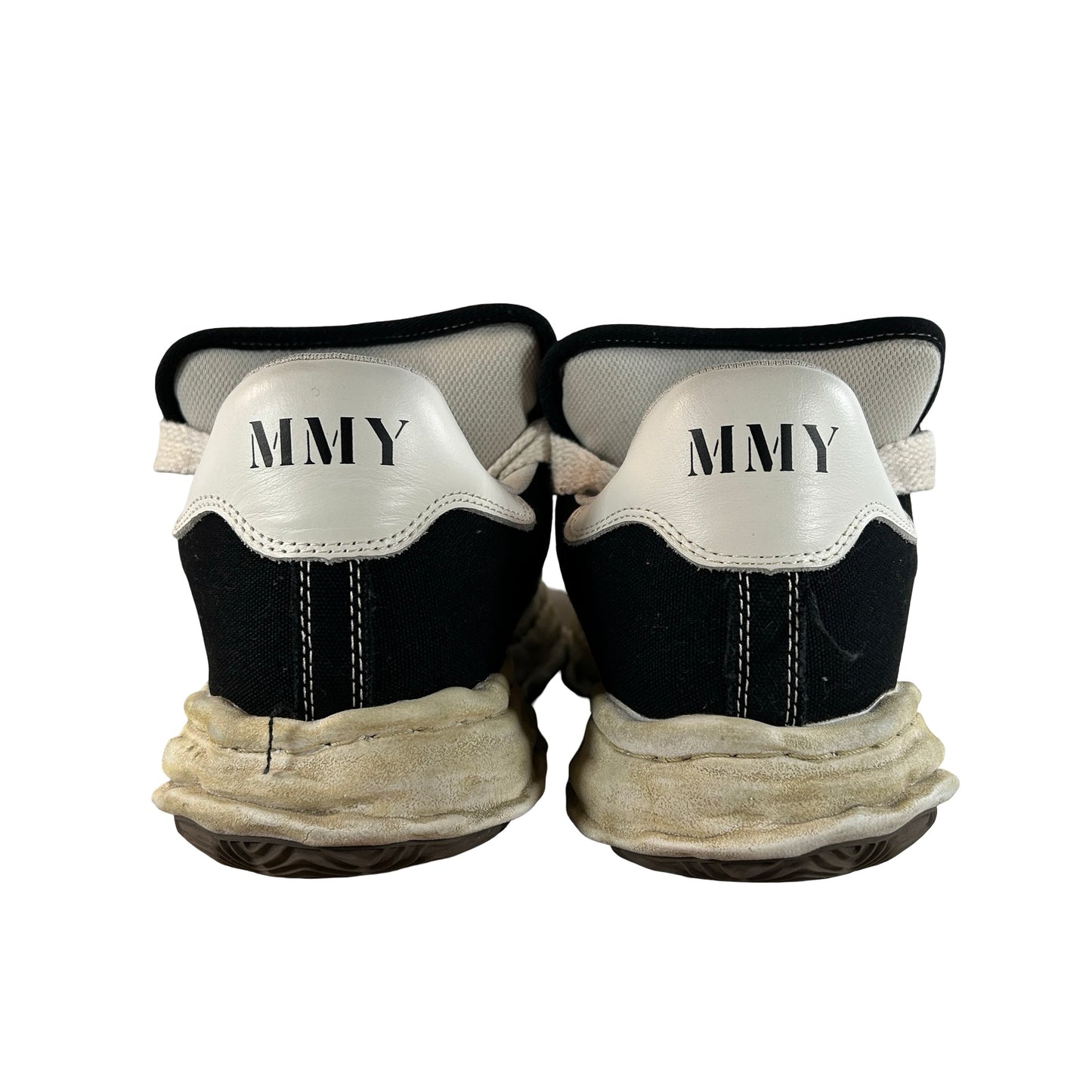 A13FW730 Maison Mihara Yasuhiro Blakey Puffer OG Sole Canvas Low Distressed Midsole Black White [USED] - EU 46 (Used)