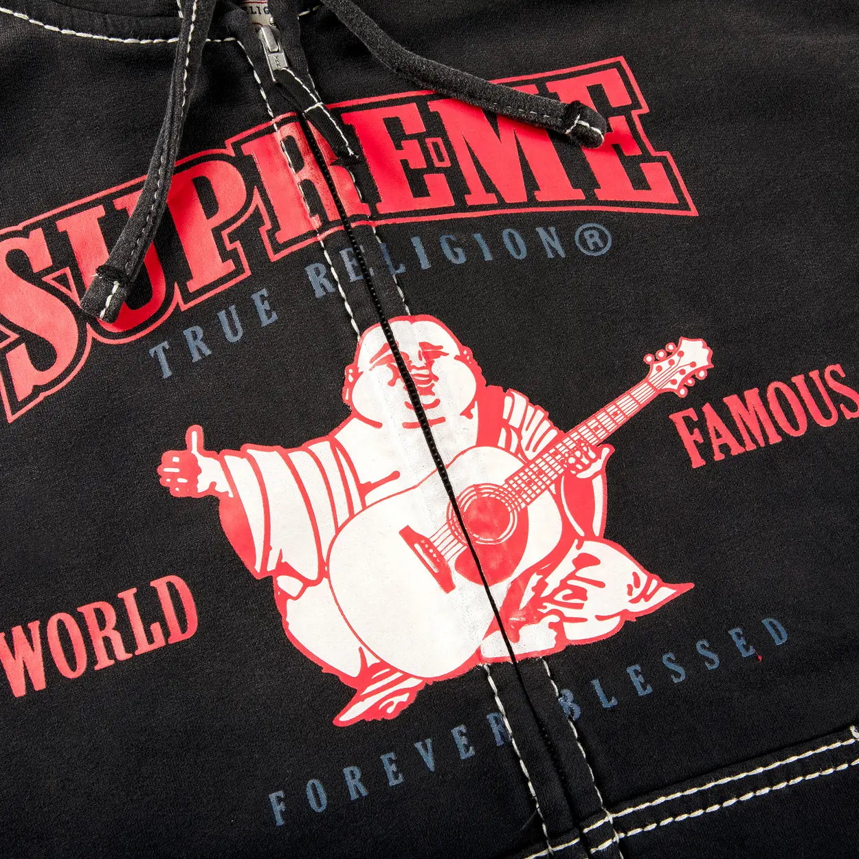 Supreme True Religion Zip Up Hooded Sweatshirt Black