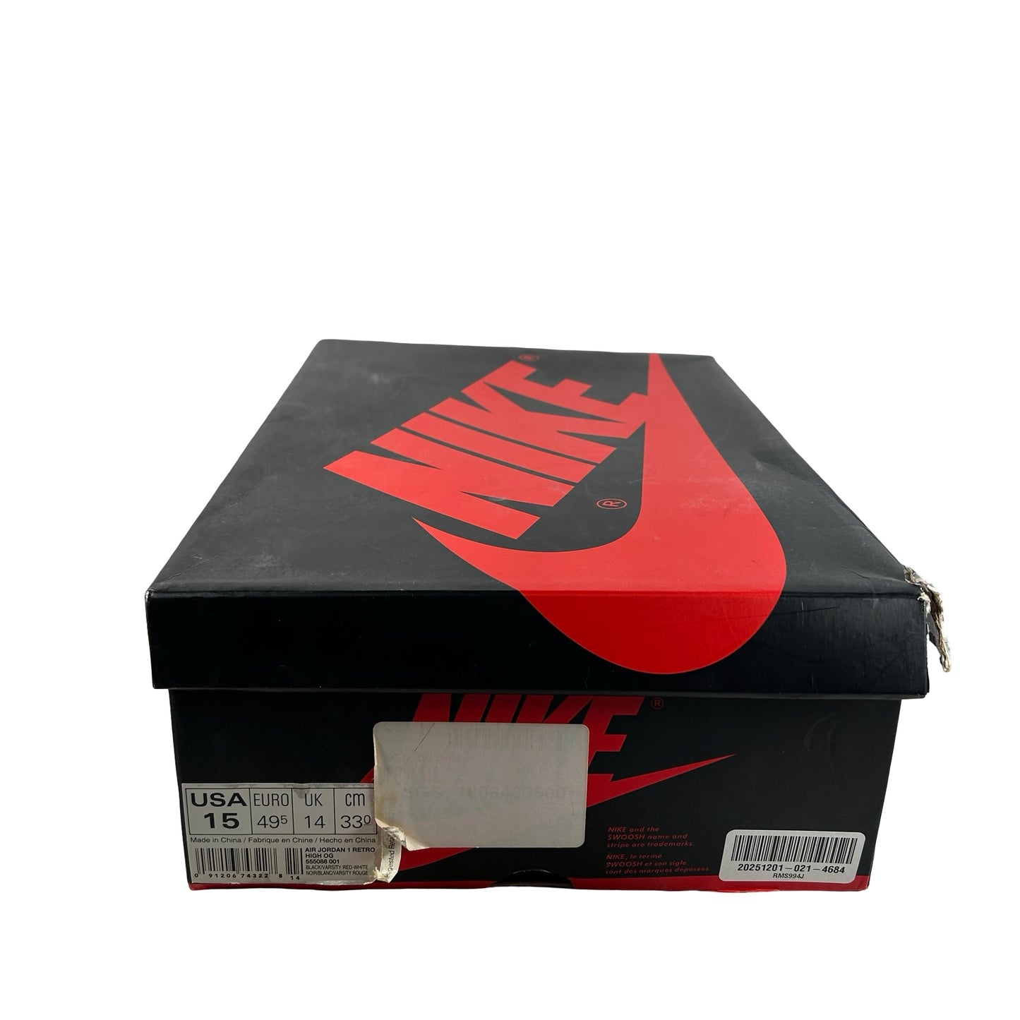 555088 001 Jordan 1 Retro High Bred Banned (2016) [USED] - 15 M (Used)