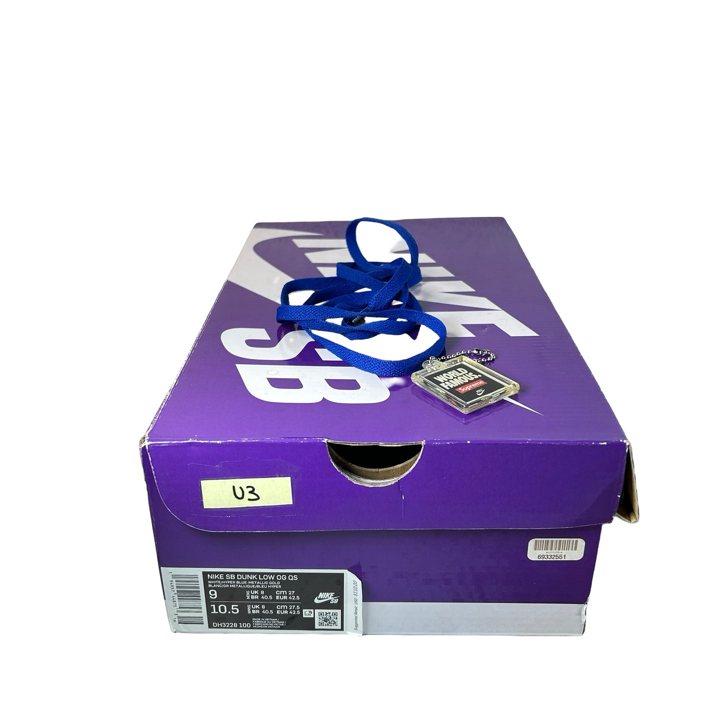 DH3228 100 Nike SB Dunk Low Supreme Stars Hyper Royal (2021) [USED] - 9 M (Used3)