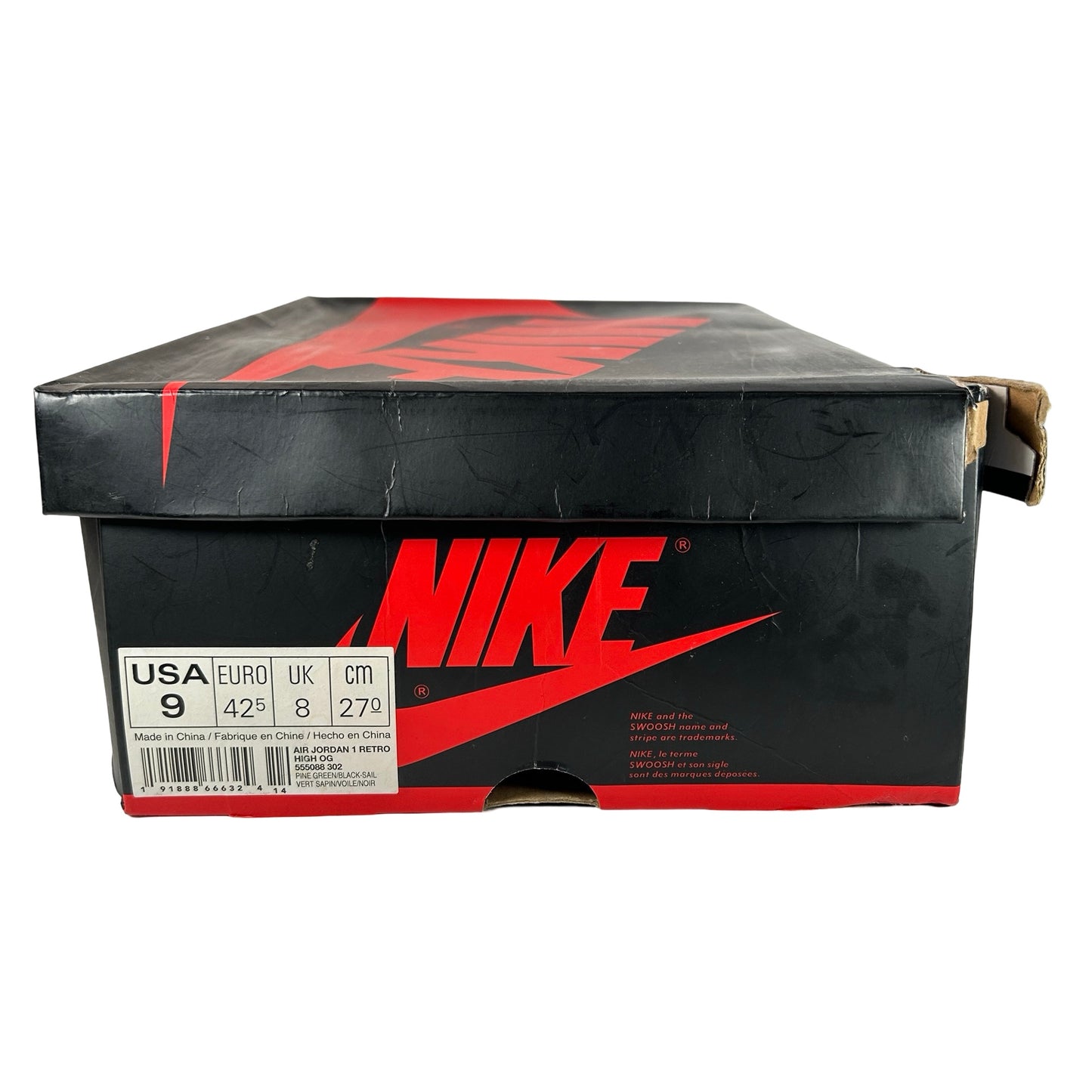 555088 302 Jordan 1 Retro High Pine Green [USED] - 9 M (Used)