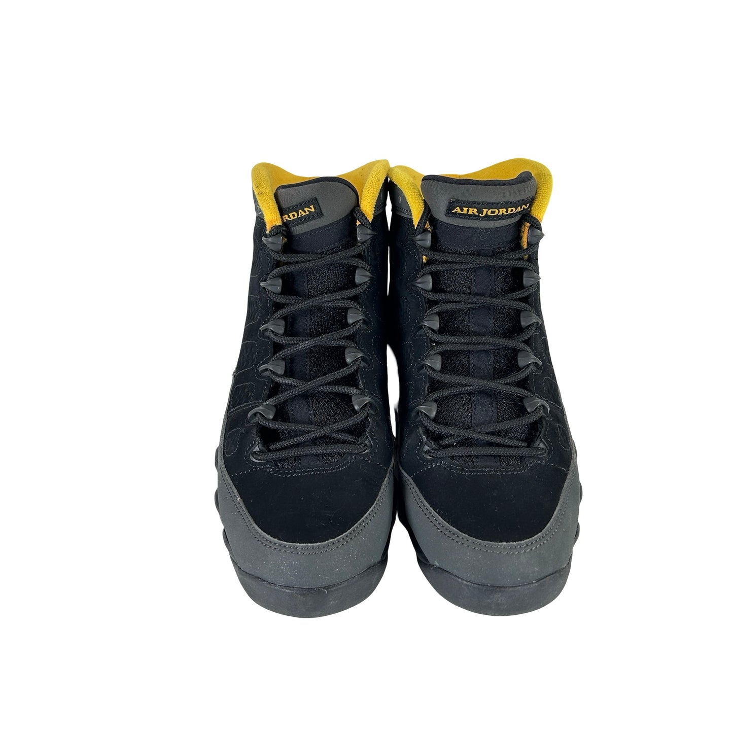 302359 070 Jordan 9 Retro Dark Charcoal University Gold (GS) [USED] - 7 Y (Used) (No Box)