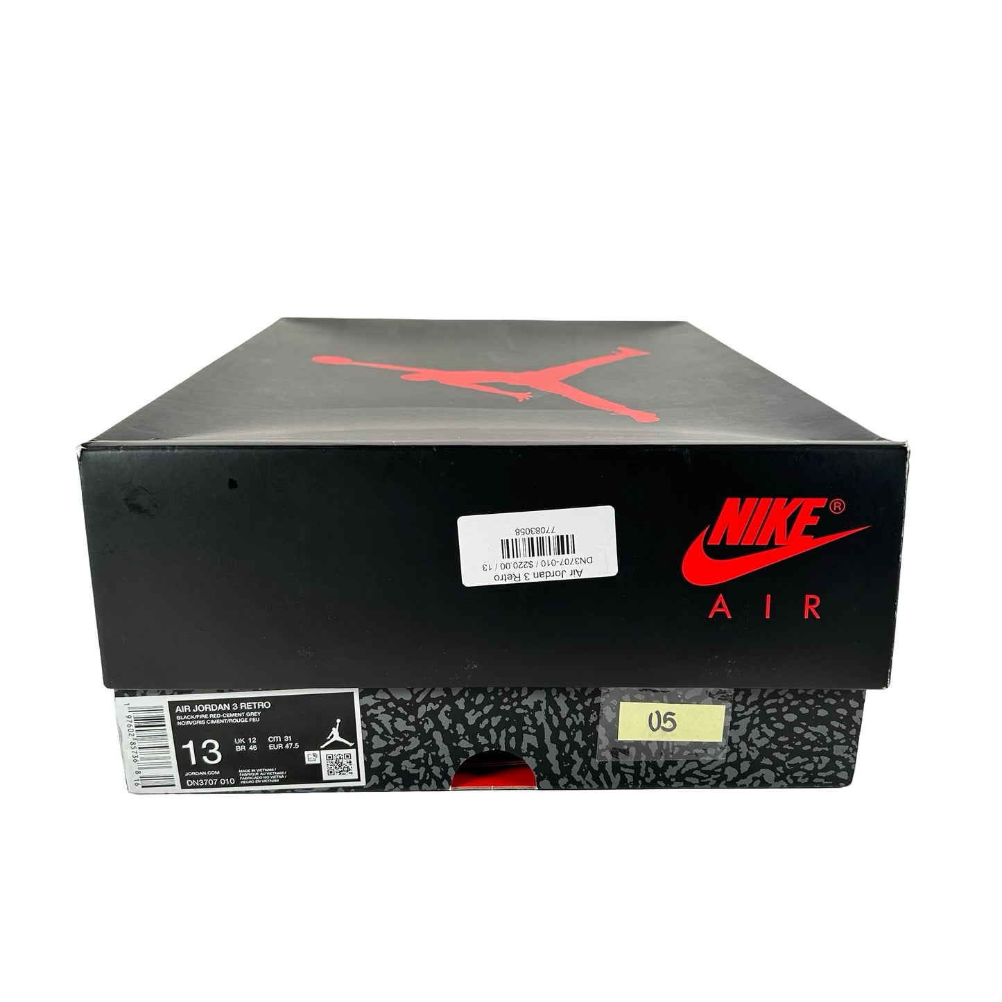 DN3707 010 Jordan 3 Retro OG Black Cement (2024) [USED] - 13 M (Used5)