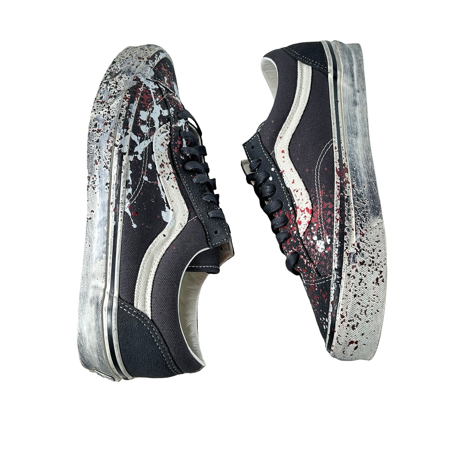 VN000D9RH91 Vans Premium Old Skool 36 Paint Splatter Charcoal Grey [USED] - 10.5 M (Used)