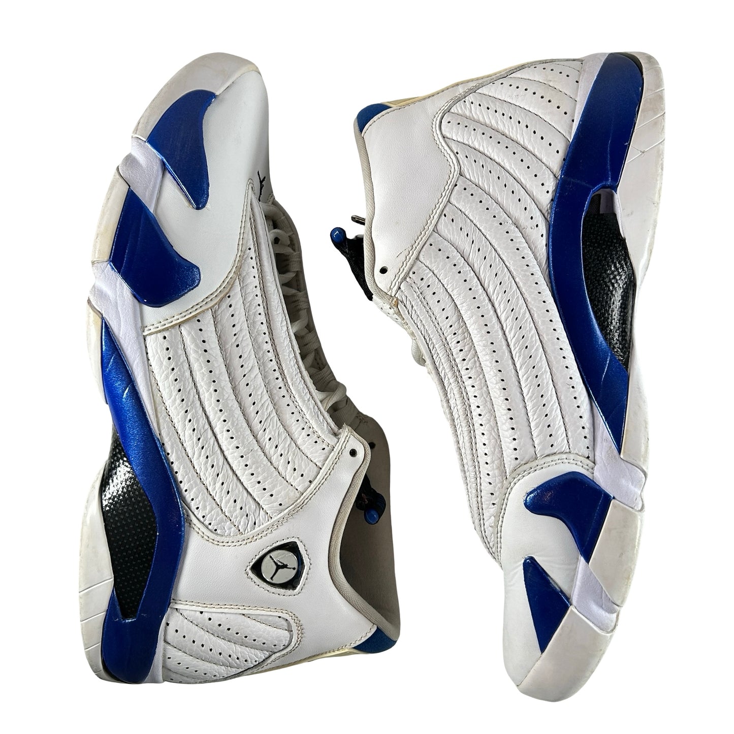 487471 104 Jordan 14 Retro White Hyper Royal [USED] - 12 M (Used) (No Box)