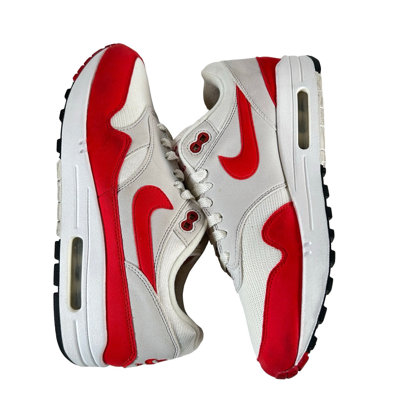 908375 103 Nike Air Max 1 Anniversary Red (2017/2018 Restock Pair) [USED] - 8.5 M (Used) (No Box)