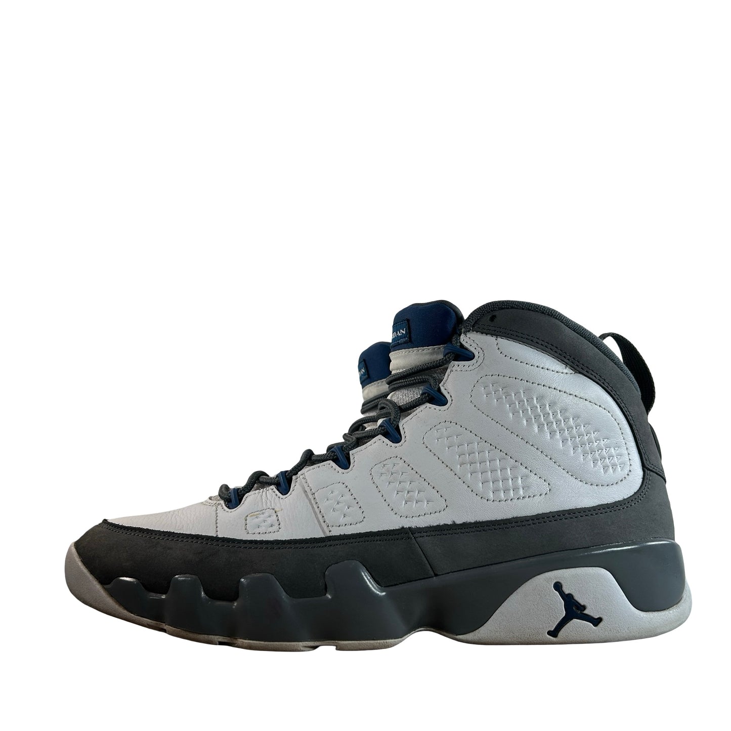 HV4794 100 Jordan 9 Retro Flint Grey French Blue (2026) [USED] - 12 M (Used)