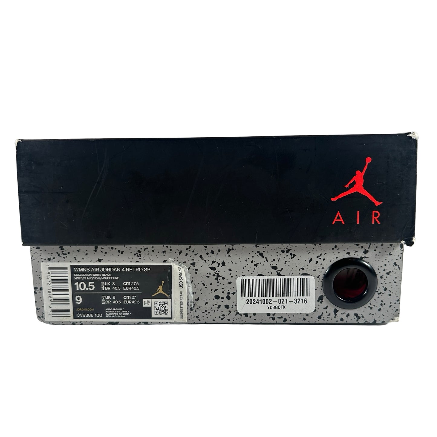 CV9388 100 Jordan 4 Retro Off-White Sail (Women's) [USED] - 10.5 W (Used4)
