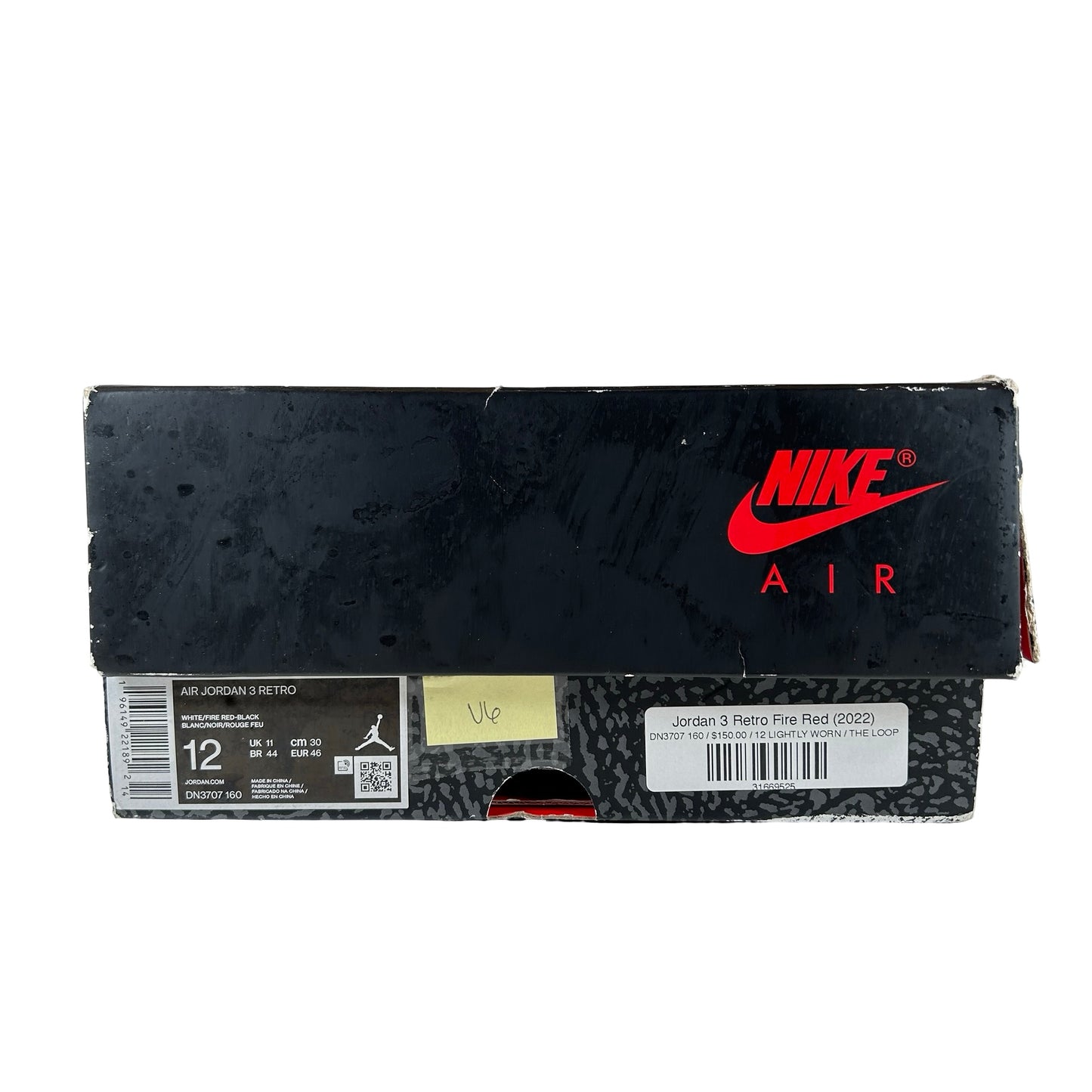 DN3707 160 Jordan 3 Retro Fire Red (2022) [USED] - 12 M (Used6)