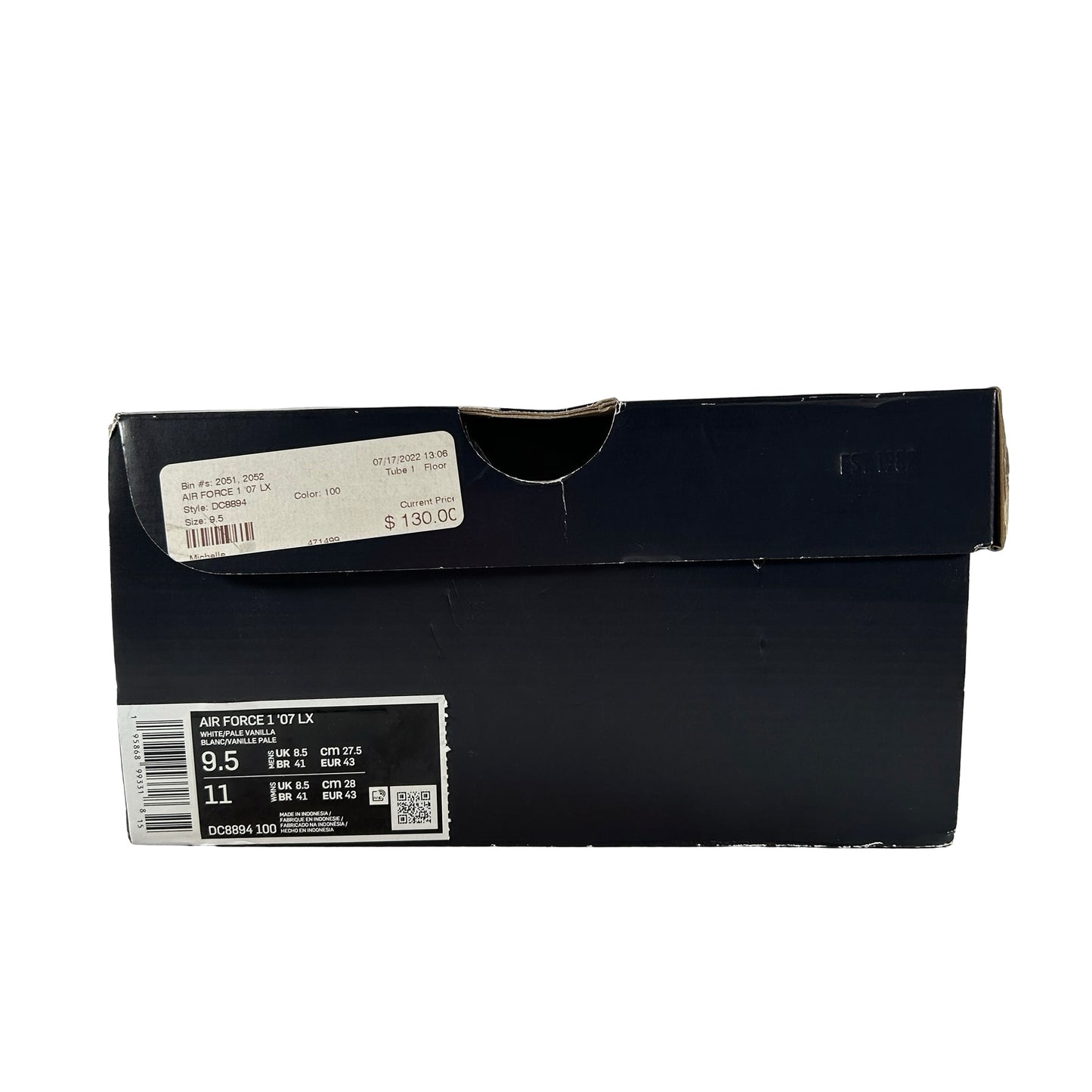 DC8894 100 Nike Air Force 1 Low '07 Jewel Pale Vanilla [USED] - 9.5 M (Used)