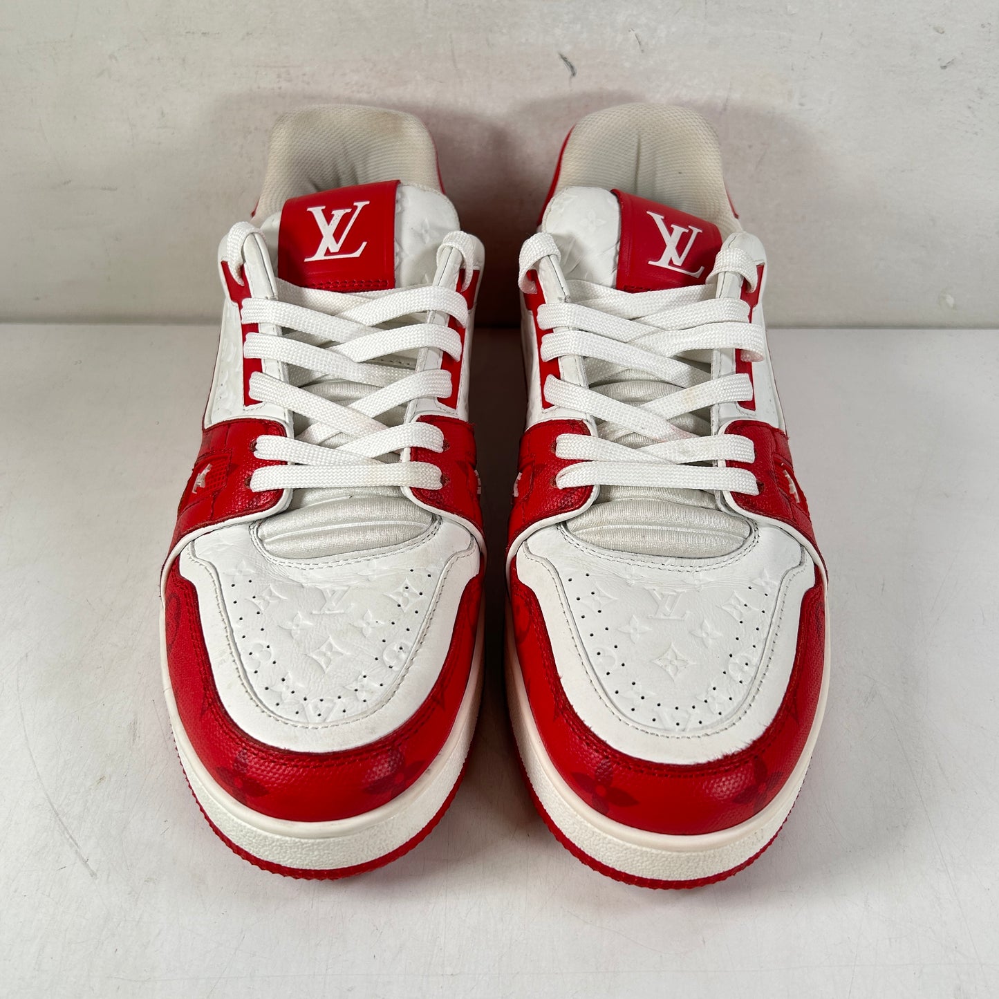 1AANFJ / 1AANFH Louis Vuitton Trainer #54 Signature Red White [USED] - LV 7 (Used) (No Box)