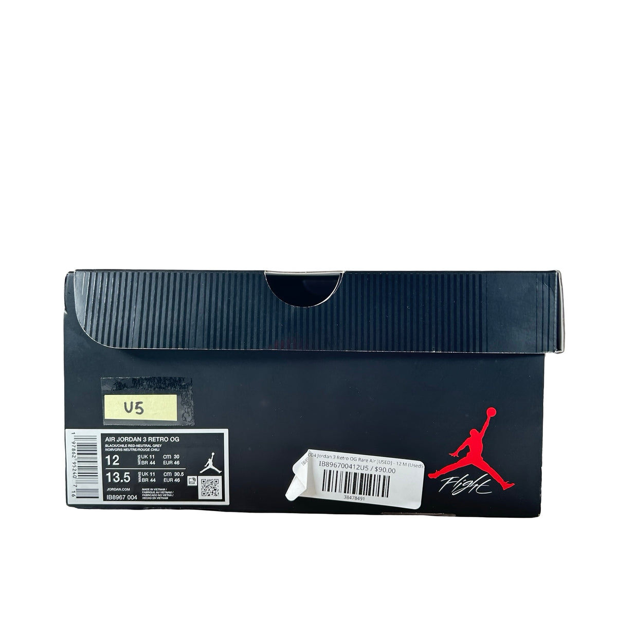 IB8967 004 Jordan 3 Retro OG Rare Air [USED] - 12 M (Used5)