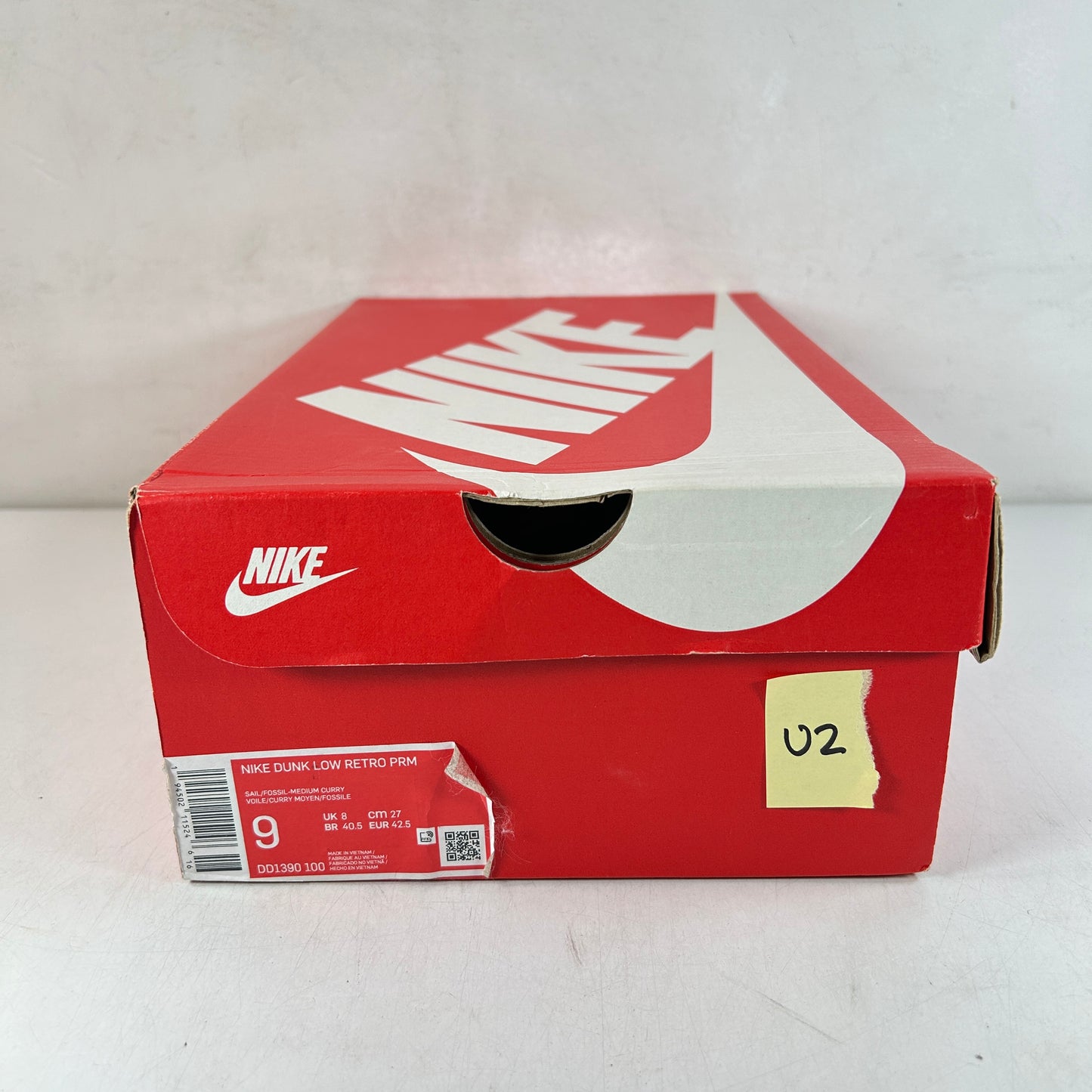 DD1390 100 Nike Dunk Low Medium Curry [USED] - 9 M (Used2)