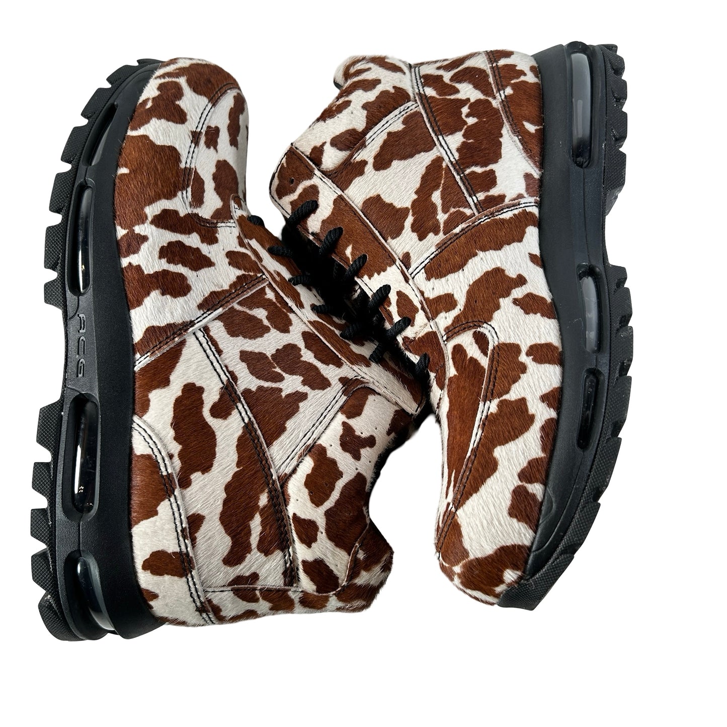 IO4635 100 Nike Air Max Goadome Sail Cacao Wow Cow Print Pony Hair [USED] - 12 M (Used)