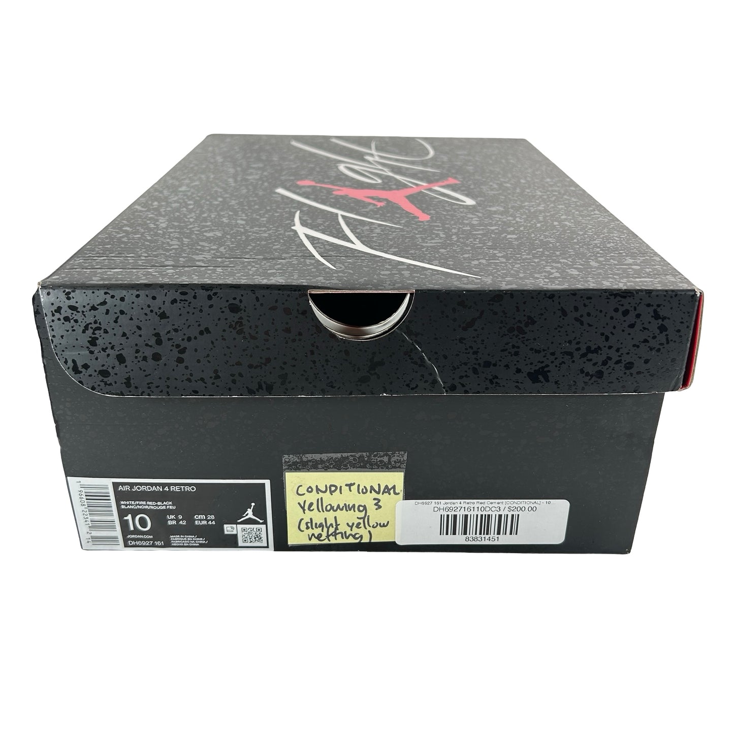 DH6927 161 Jordan 4 Retro Red Cement [CONDITIONAL] - 10 M (Yellowing3)
