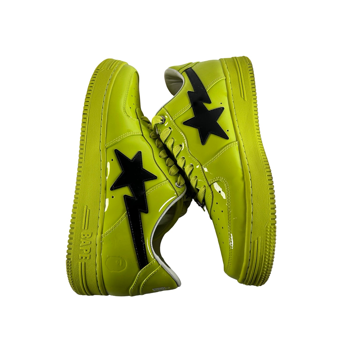 1K30 191 302 YEL A Bathing Ape Bape Sta #2 Yellow Patent [USED] - 11 M (Used)