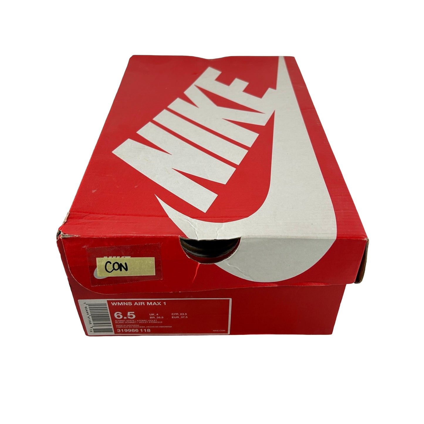 319986 118 Nike Air Max 1 Atomic Violet (Women's) [CONDITIONAL] - 6.5 W (Yellowing)