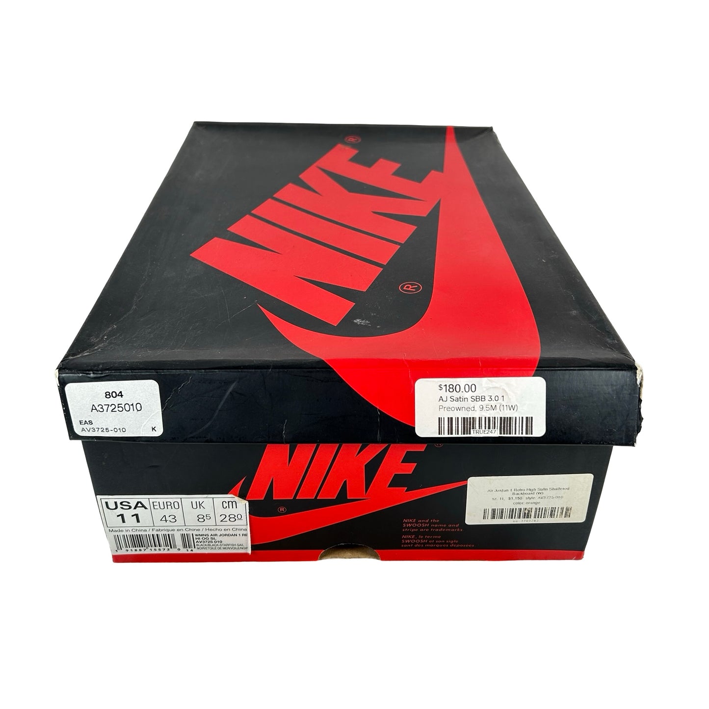 AV3725 010 Jordan 1 Retro High Satin Shattered Backboard (W) [USED] - 11 W (Used)