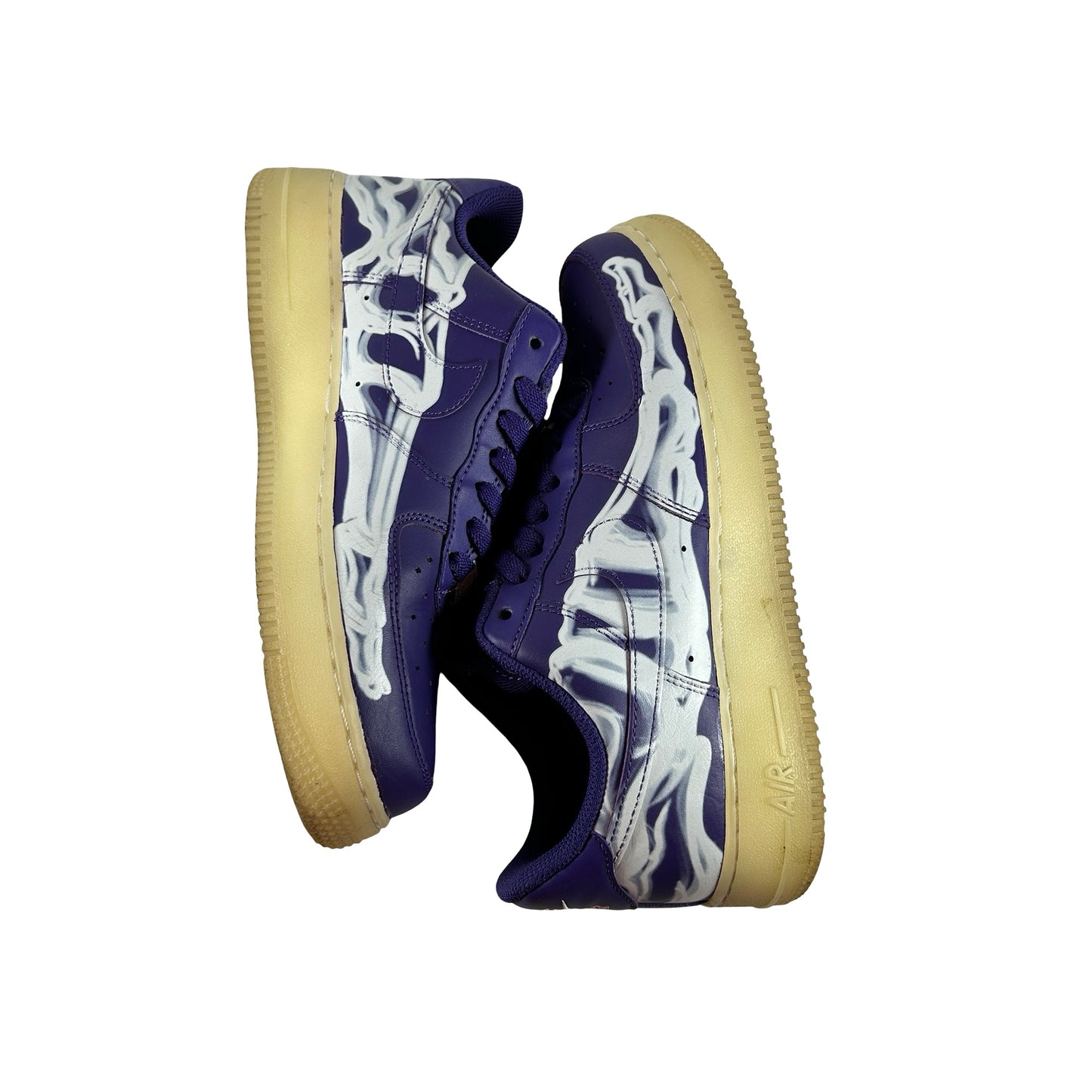 CU8067 500 Nike Air Force 1 Low '07 QS Purple Skeleton Halloween [USED] - 7 M (Used) (No Box)