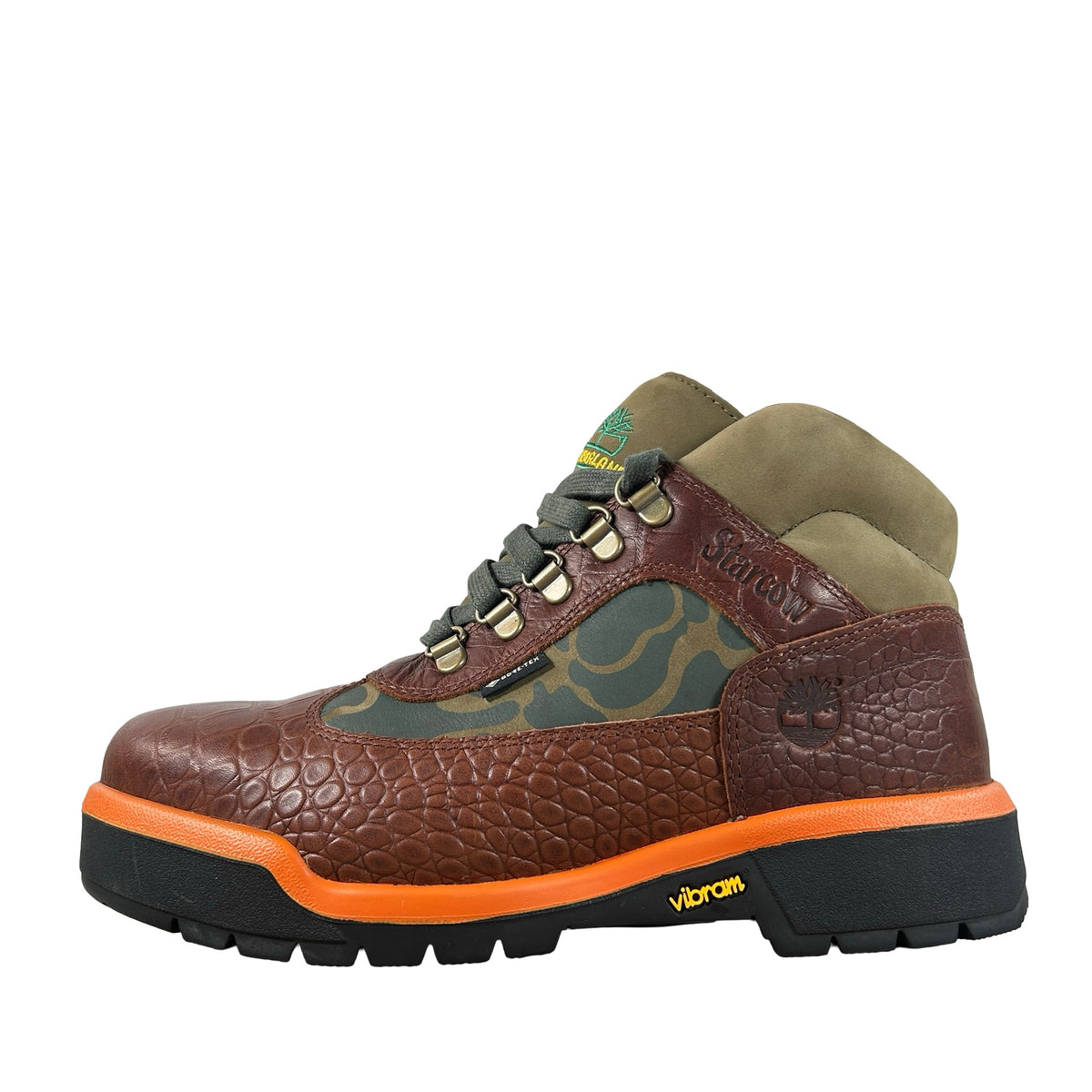 TB0A2NRWA5C Timberland Field Boot Mid Lace Up Gore-Tex Starcow Medium Brown Camo [USED] - 7 M (Used)