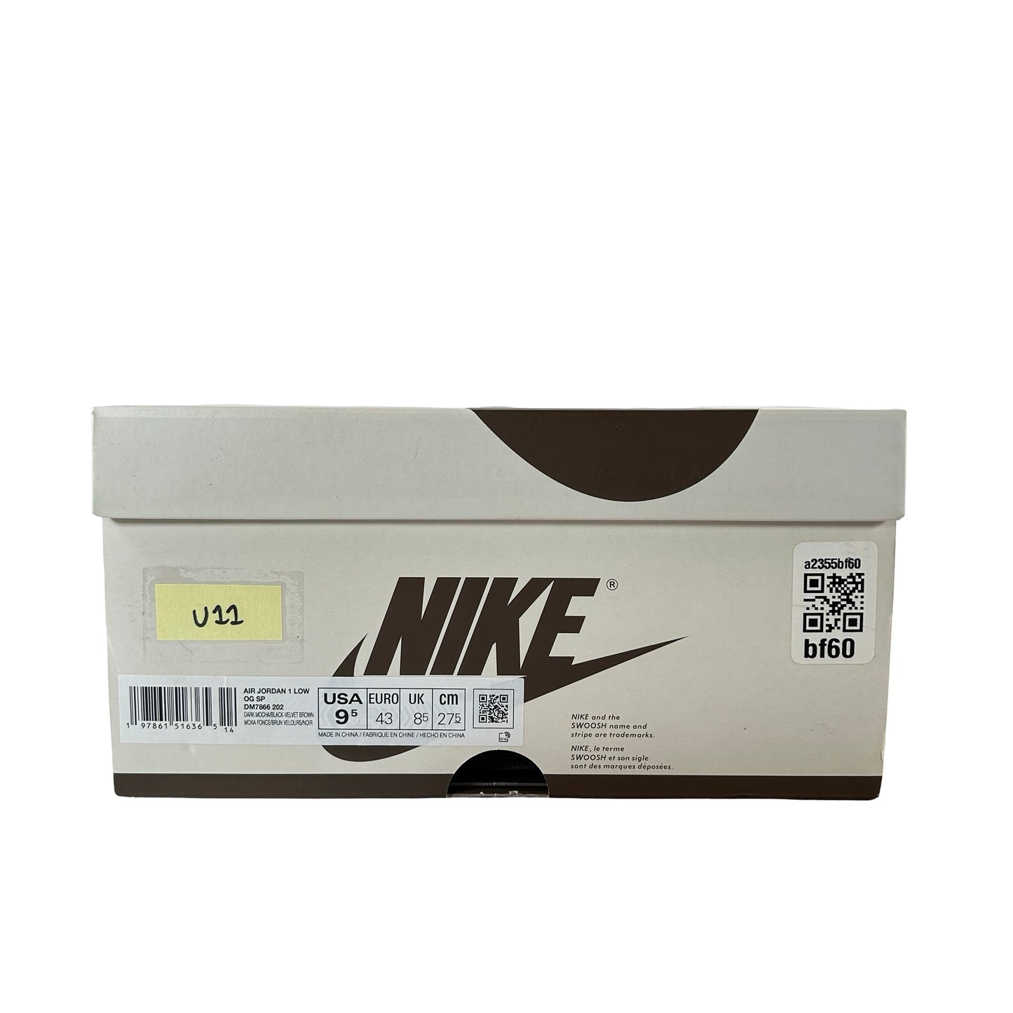 DM7866 202 Jordan 1 Retro Low OG SP Travis Scott Velvet Brown [USED] - 9.5 M (Used11)