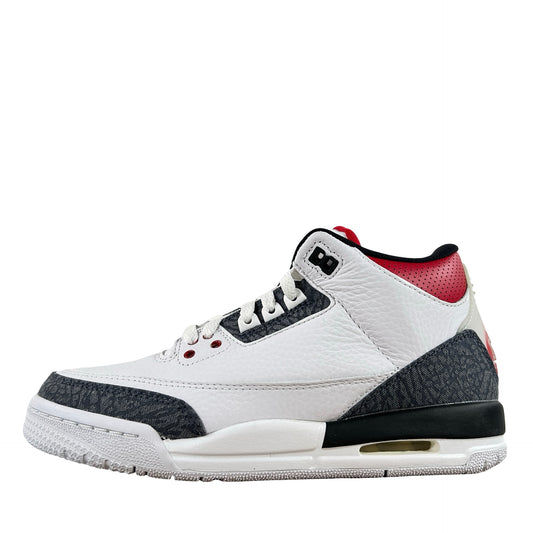 CZ6634 100 Jordan 3 Retro SE Fire Red Denim (GS) - 7 Y (Yellowing Tab)