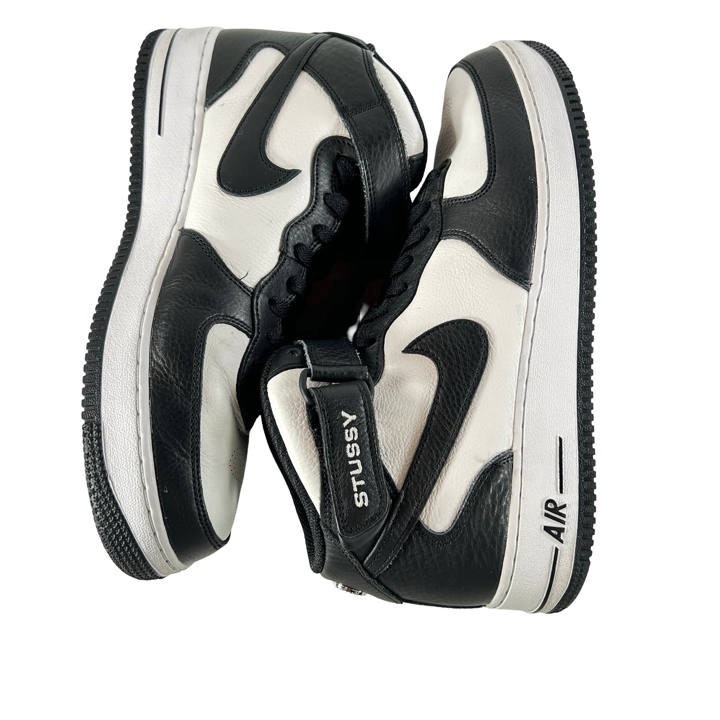 DJ7840 002 Nike Air Force 1 Mid Stussy Grey Black [USED] - 11 M (Used) (No Box)