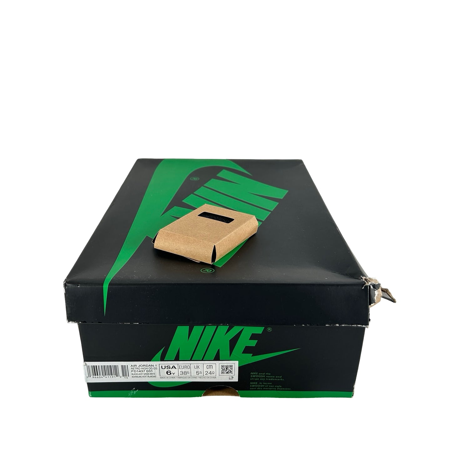 FD1437 031 Jordan 1 Retro High OG Lucky Green (GS) [USED] - 6 Y (Used)