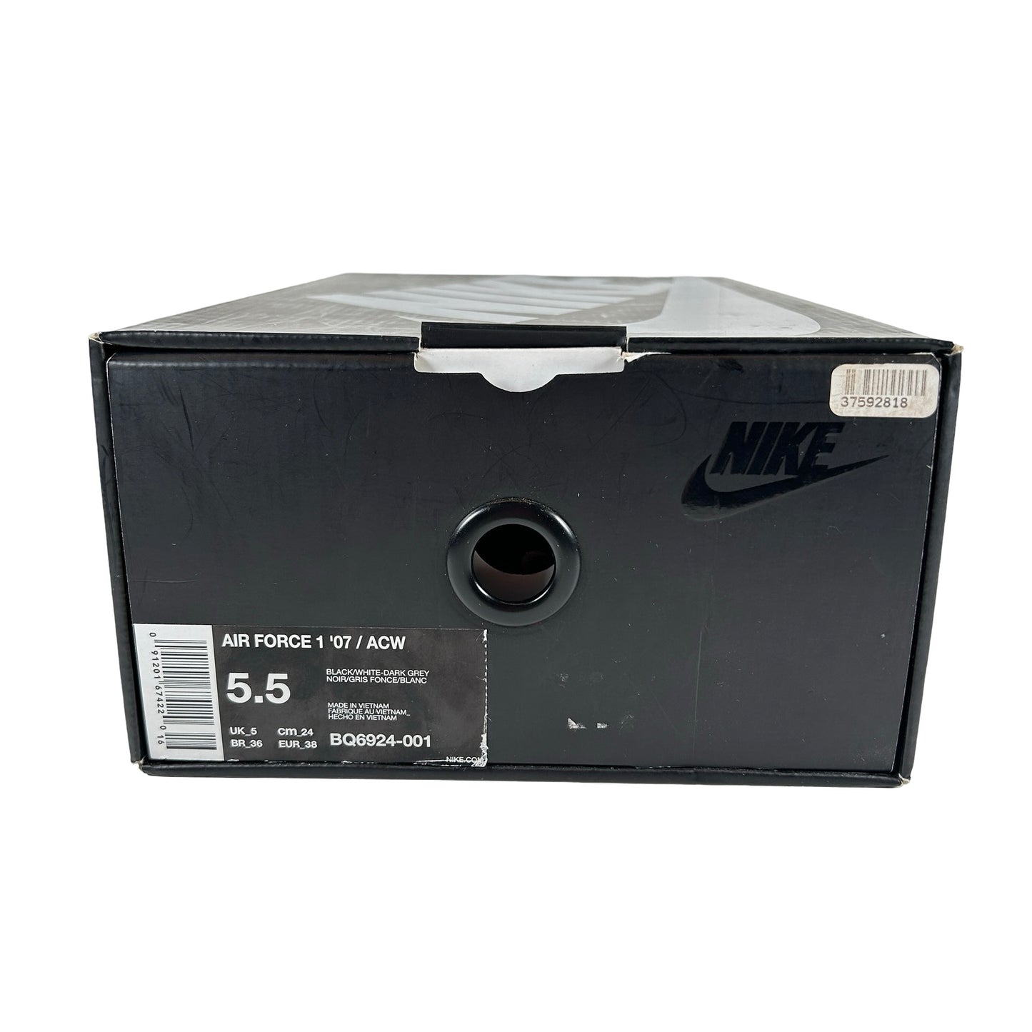 BQ6924 001 Nike Air Force 1 Low A Cold Wall Black [USED] - 5.5 M (Used)