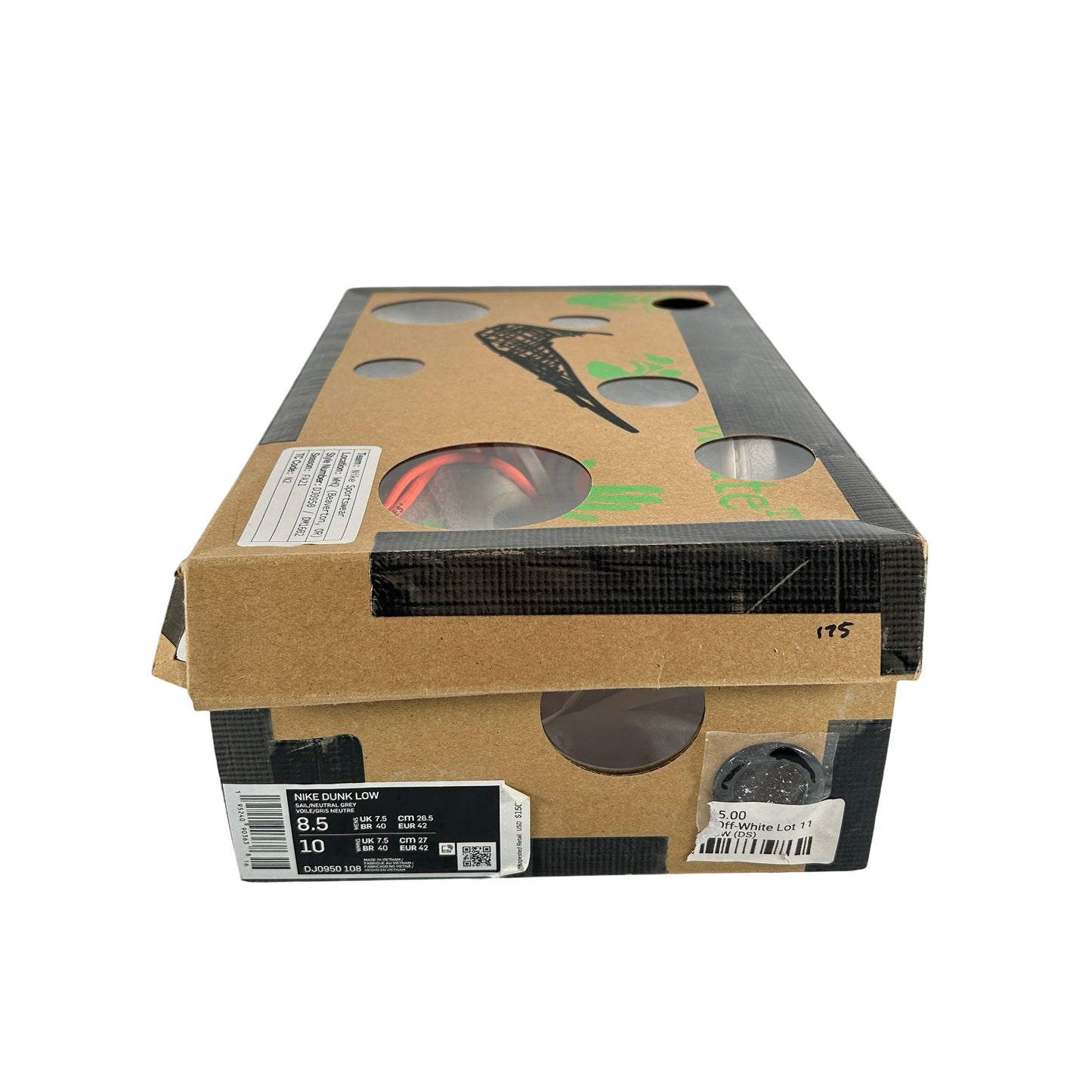 DJ0950 108 Nike Dunk Low Off-White Lot 11 [USED] - 8.5 M (Used)
