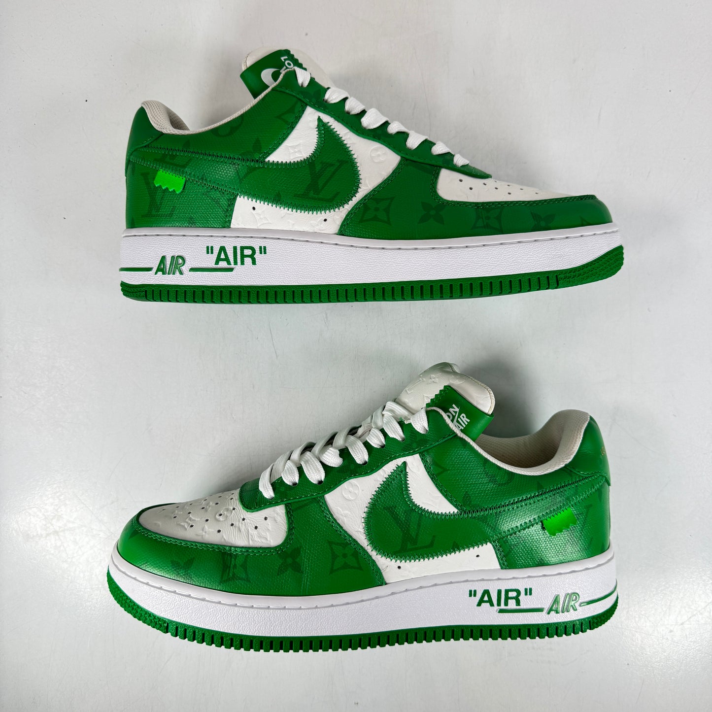 Louis Vuitton Nike Air Force 1 Low By Virgil Abloh White Green [USED] - 9 M (Used)