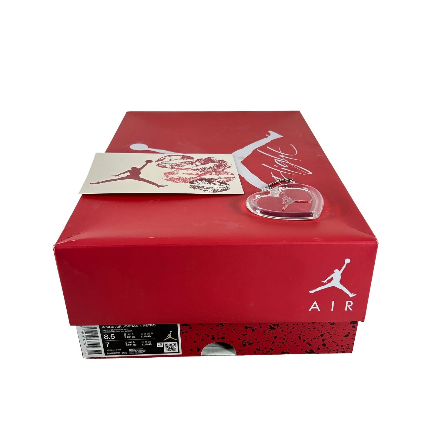 HV0823 108 Air Jordan 4 Retro Valentine's Day Sierra Red (Women's) [USED] - 8.5 W (Used)
