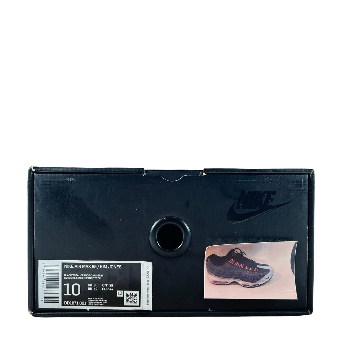 DD1871 001 Nike Air Max 95 Kim Jones Black Total Orange [USED] - 10 M (Used)