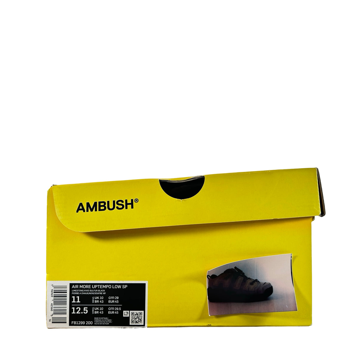 FB1299 200 Nike Air More Uptempo Low AMBUSH Sulfur [USED] - 11 M (Used)