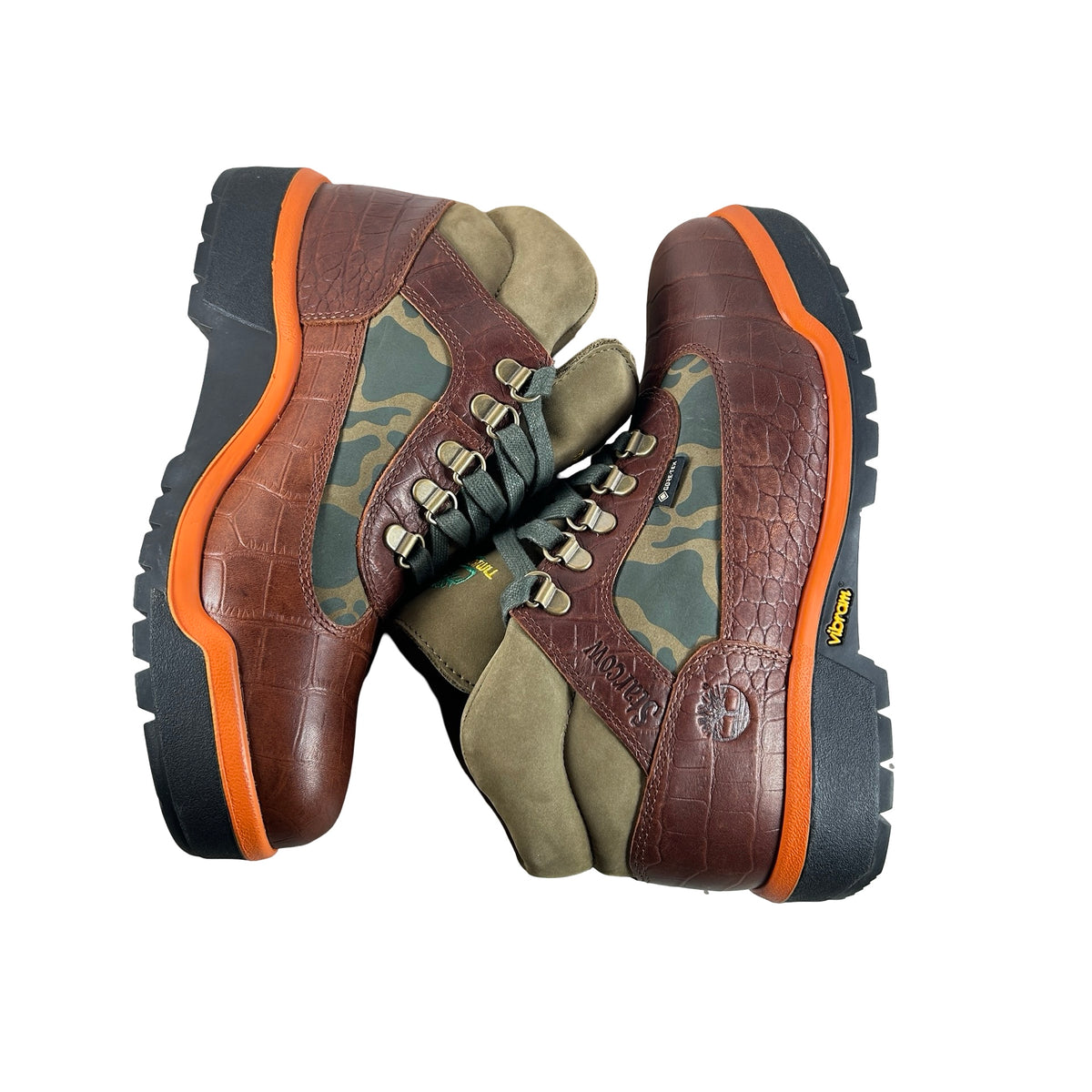 TB0A2NRWA5C Timberland Field Boot Mid Lace Up Gore-Tex Starcow Medium Brown Camo [USED] - 7 M (Used)