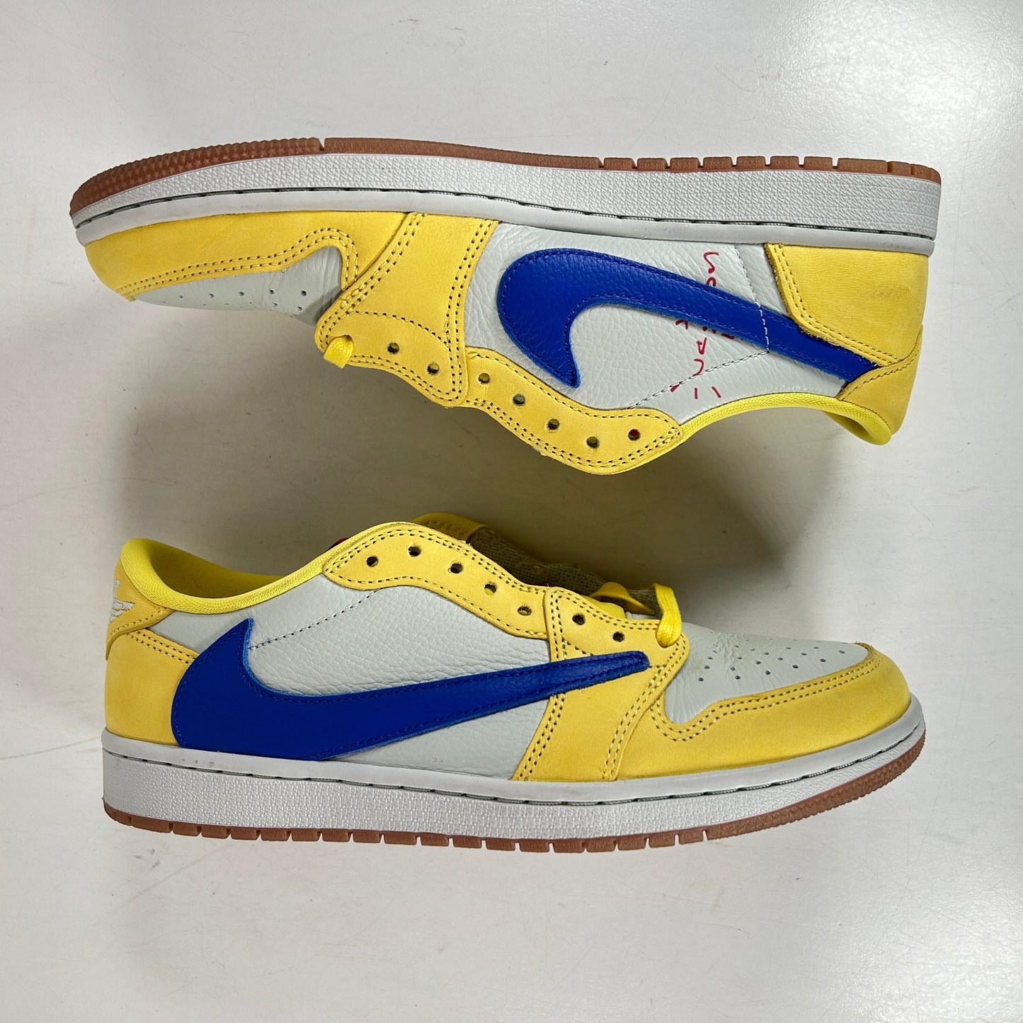 DZ4137 700 Jordan 1 Retro Low OG SP Travis Scott Canary (W) [USED] - 9.5 W (Used) (No Box)