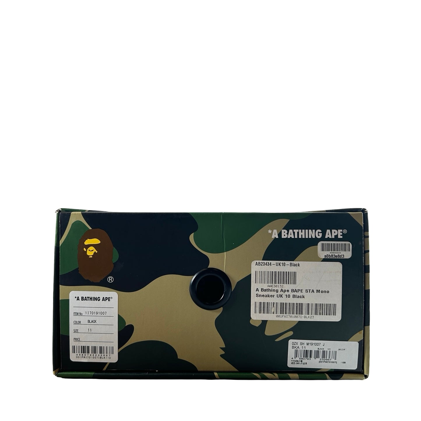 1I70-191-007 A Bathing Ape Bape Sta White Black (2022) [USED] - 11 M (Used)