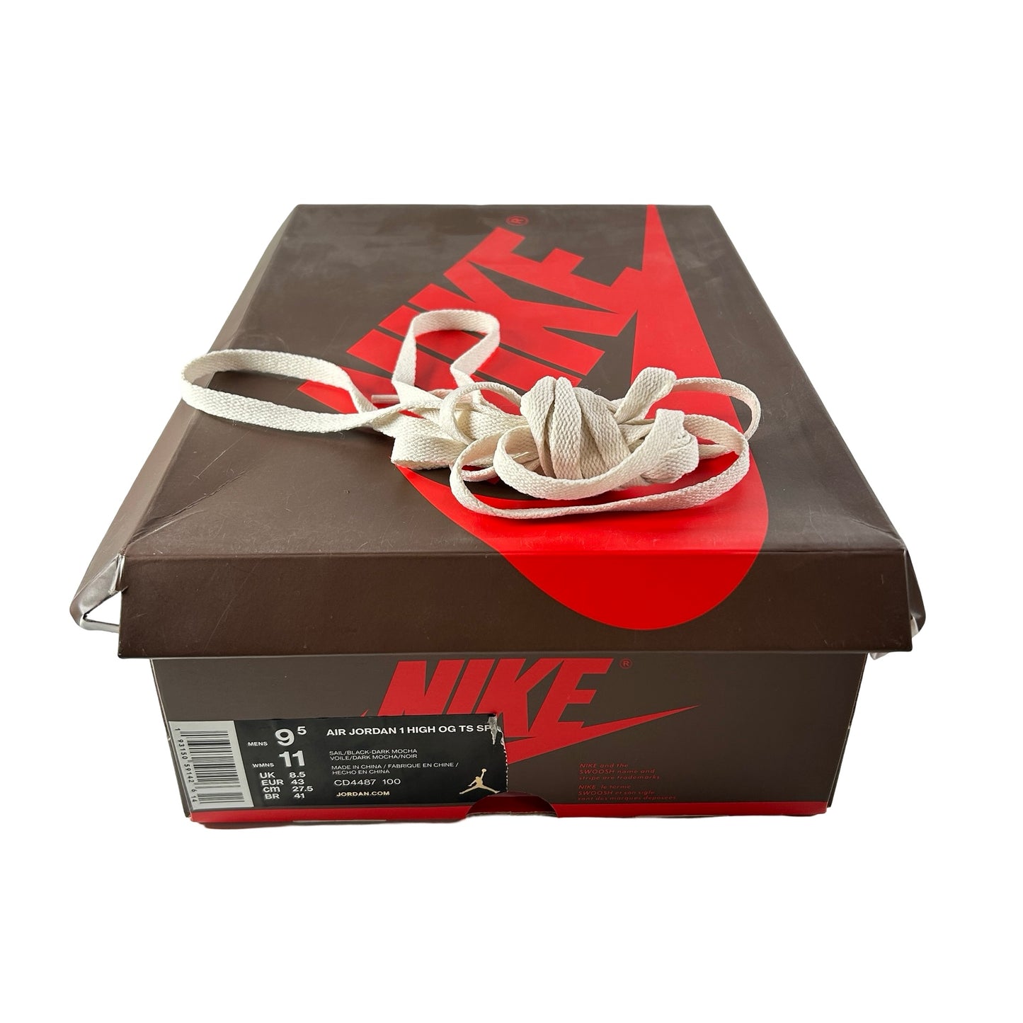 CD4487 100 Jordan 1 Retro High OG SP Travis Scott Mocha [USED] - 9.5 M (Used)