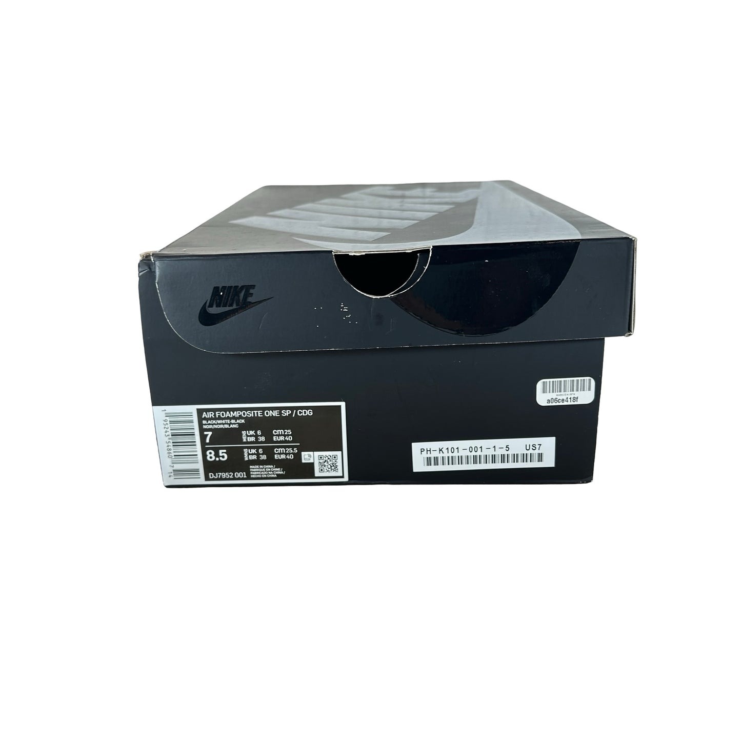 DJ7952 001 Nike Air Foamposite One Comme des Garcons Homme Plus Black [USED] - 7 M (Used)