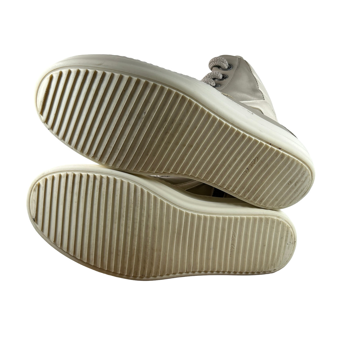 Rick Owens Temple Jumbolace Geobasket Sneakers Pearl Milk [USED] - EU 42 (Used)