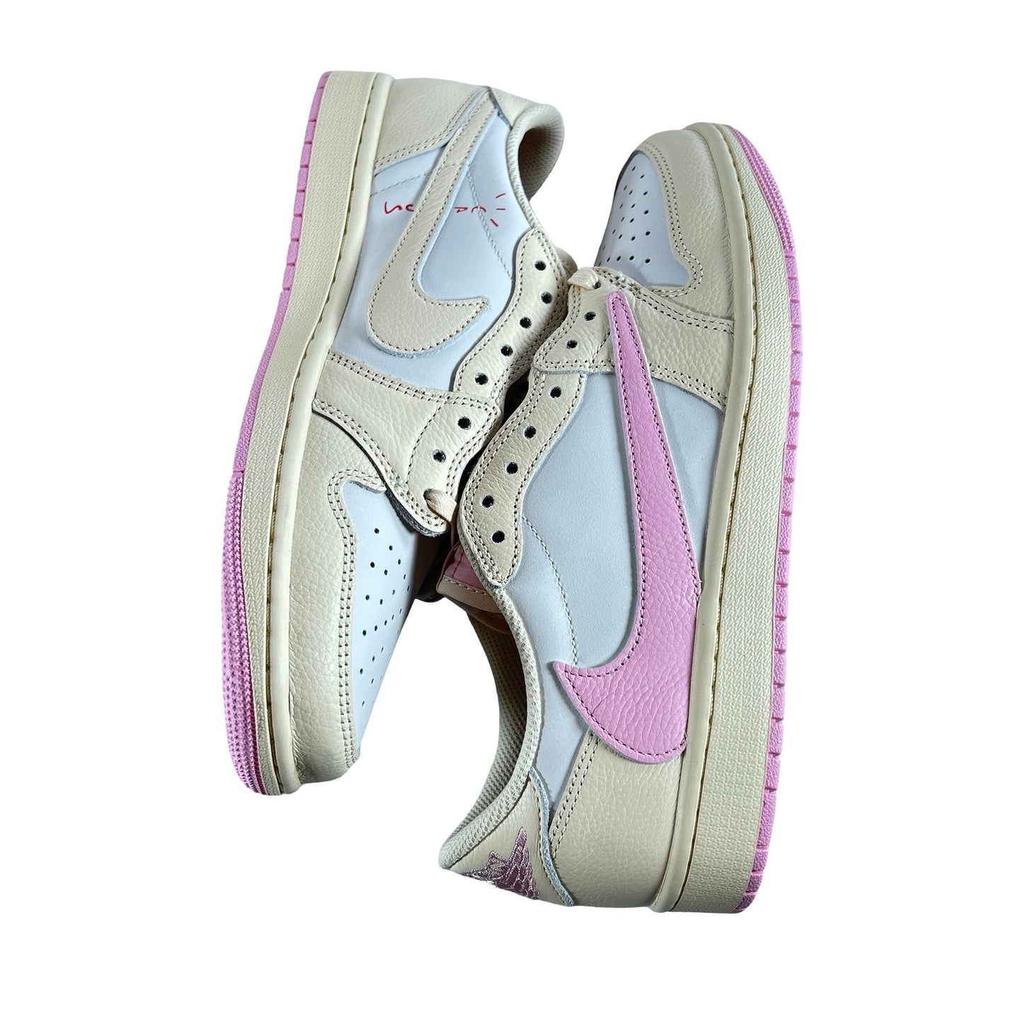 IQ7604 100 Jordan 1 Retro Low OG SP Travis Scott Shy Pink - 9 M (Ripped Insole)