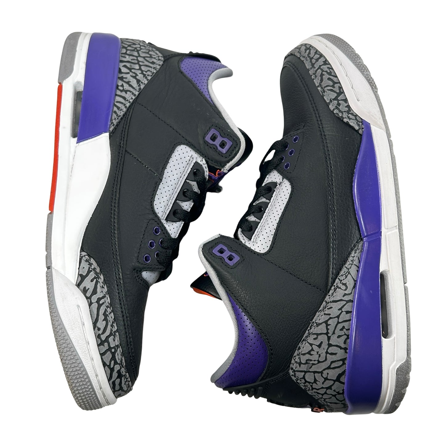 CT8532 050 Jordan 3 Retro Black Court Purple [USED] - 8.5 M (Used) (Replace Box)