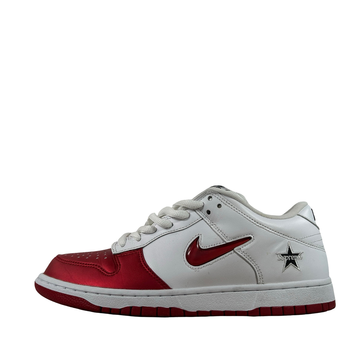 CK3480 600 Nike SB Dunk Low Supreme Jewel Swoosh Red [USED] - 8.5 M (Used)
