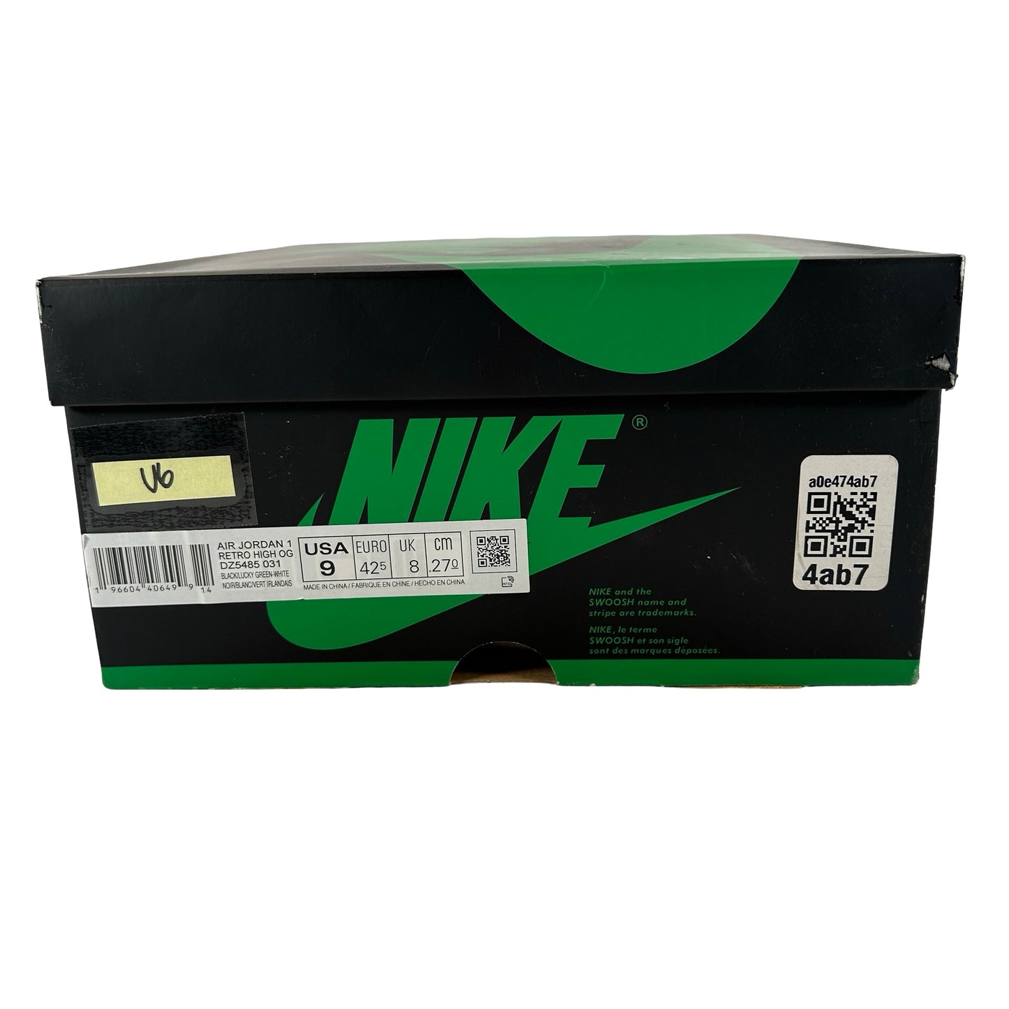 DZ5485 031 Jordan 1 Retro High OG Lucky Green [USED] - 9 M (Used6)