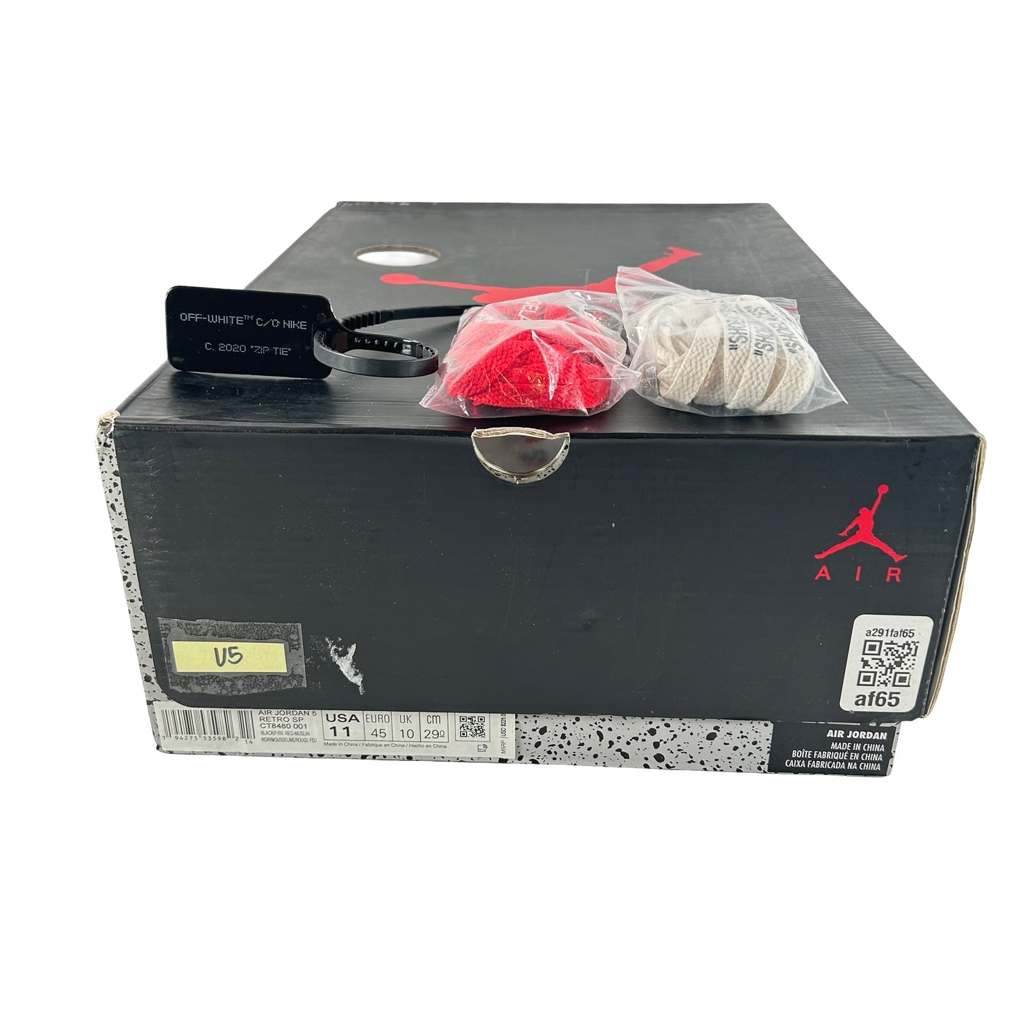 CT8480 001 Jordan 5 Off-White Black [USED] - 11 M (Used5)