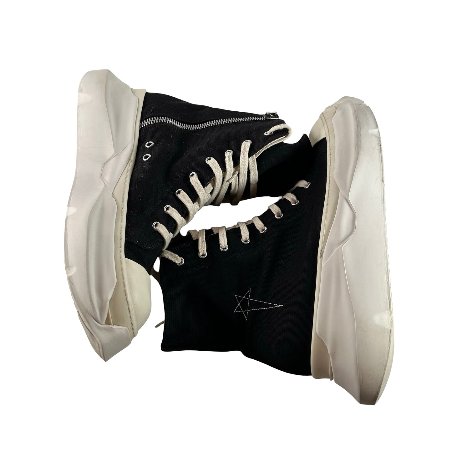 DU01D1840 CBEM9 9811 Rick Owens Lido DRKSHDW Pentagram Abstract High 'Black Milk' [USED] - 45 EU / 12 M (Used)