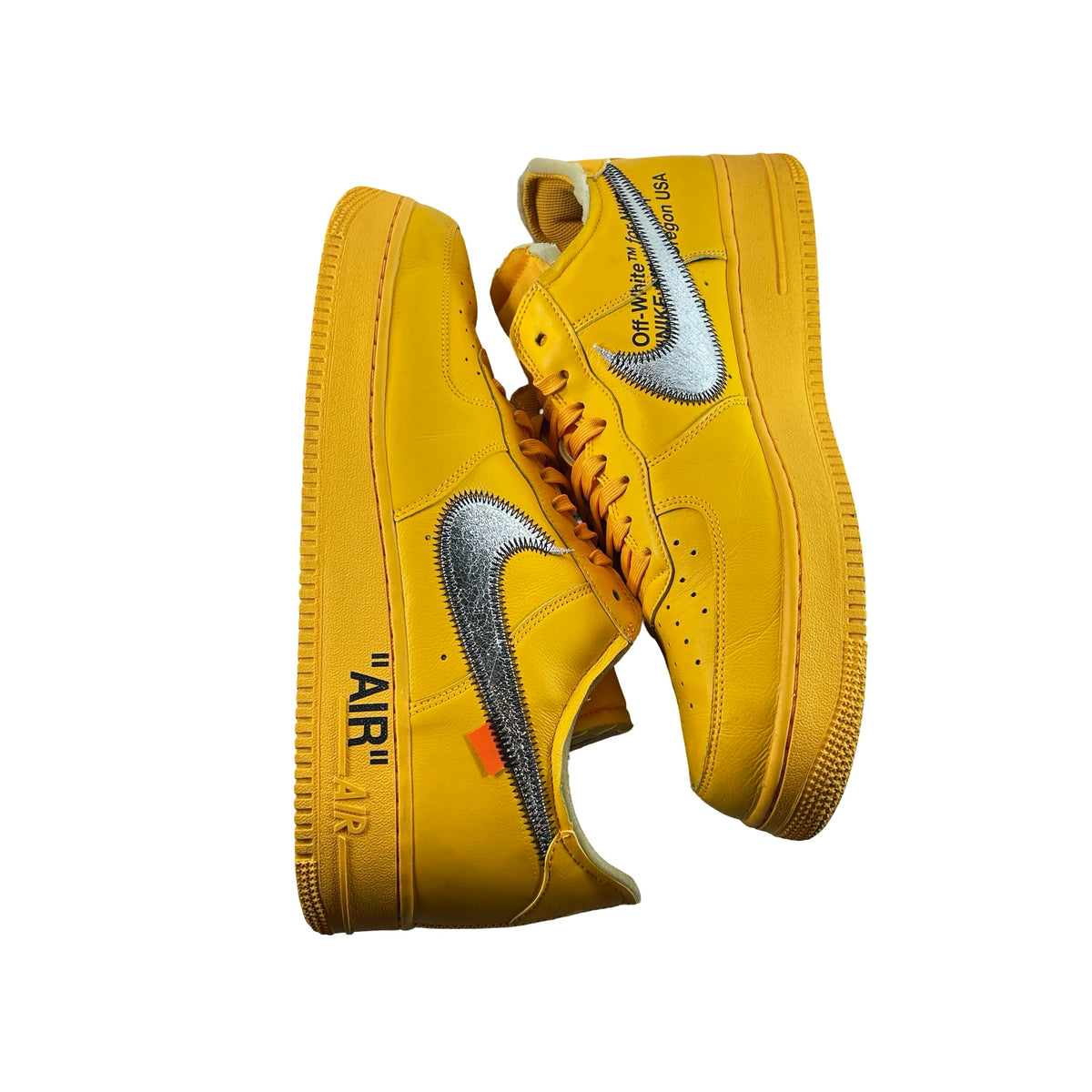 DD1876 700 Nike Air Force 1 Low Off-White ICA University Gold [USED] - 13 M (Used)