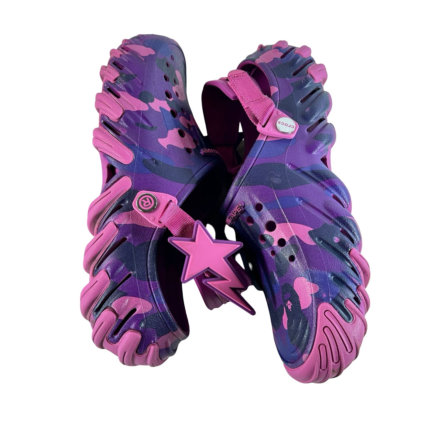 213140 5BV Crocs Echo RO Clog Bape Grapeberry Camo [USED] - 11 M (Used)